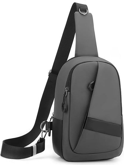 Hoedia Crossbody Sling Bag for Men Women, Shoulder Cross Body Bag EDC Back Pack with Reflective Strip and Multi-pocket