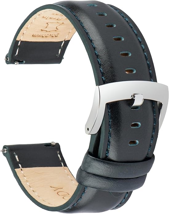 OTTOODY Leather Watch Bands Quick Release, Elegant Top Grain Leather Watch Straps for Men & Women, Choice of Color & Width - 18mm, 19mm, 20mm, 21mm or 22mm Wristbands Bracelet for Watch & Smartwatch