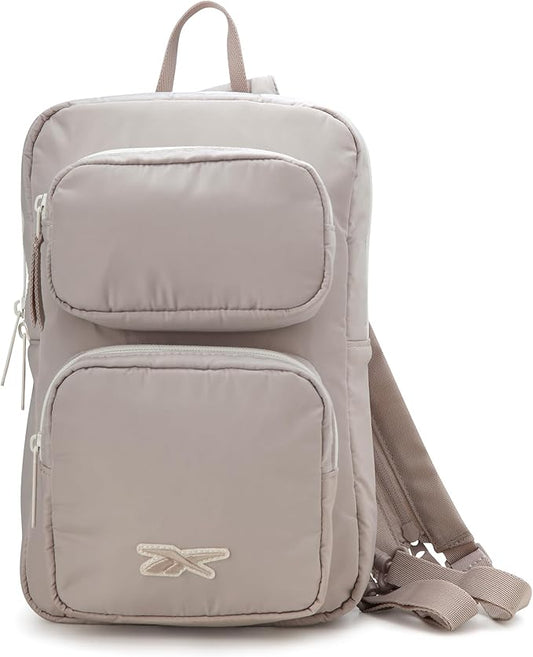 Reebok Unisex Crossbody Sling Bags – Compact Convertible Strap Cross Body Bag Travel Sling Bag - Gym & Travel Essential, Mikayla Stucco