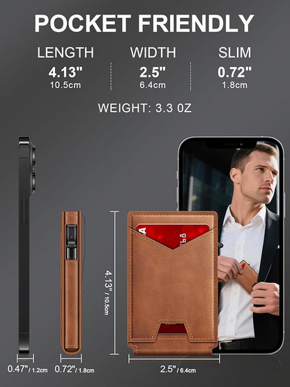 GHUKY Wallet for Men RFID Wallet with Money Clip, Slim Pop Up Card Holder for 10-12 Cards, Minimalist Smart Credit Card Case with ID Window, Bifold Metal Wallet for Front Pocket, Gifts for Men