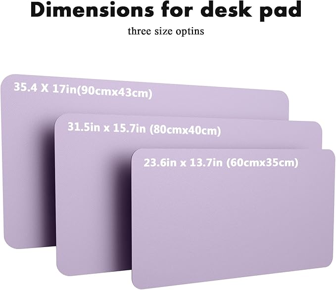 YSAGi Double-Sided Desk Pad, 23.6"x13.7"Leather Desk Mat, Eco Cork Desk Pad Protector,Large Mouse Pad,Waterproof Desk Blotter for Office/Home(Light Purple)