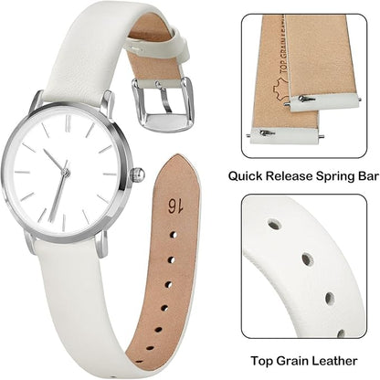 ANNEFIT Watch Bands for Men Women, Top Grain Leather Watch Strap with Quick Release, Band Width 12mm 13mm 14mm 16mm 18mm 20mm 22mm