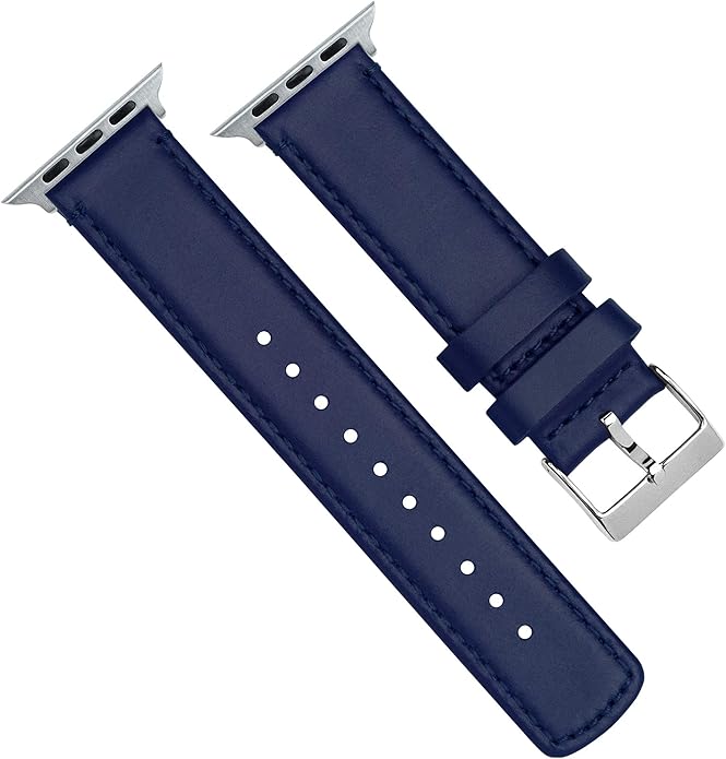 BARTON WATCH BANDS - Top Grain Leather Watch Bands Compatible with Apple Watch Models - 1, 2, 3, 4, 5, 6, 7, 8, 9, 10, SE, Ultra & Ultra 2