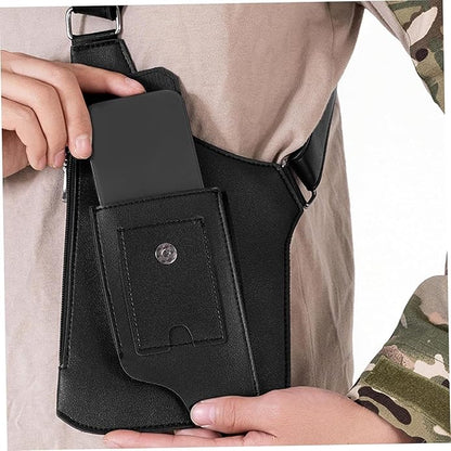 Premium Leather Shoulder Bag, Double Shoulder Armpit Bag, Anti-Theft Hidden Adjustable Strap Holste, Underarm Strap Wallet