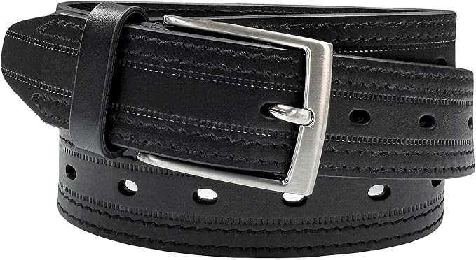 Men's Oil-Tanned Genuine Leather Dress Classic Belt 1-1/8"(30mm) or 1-3/8"(35mm) Wide One Piece Dress Belt