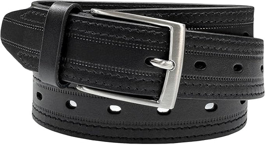 Men's Oil-Tanned Genuine Leather Dress Classic Belt 1-1/8"(30mm) or 1-3/8"(35mm) Wide One Piece Dress Belt