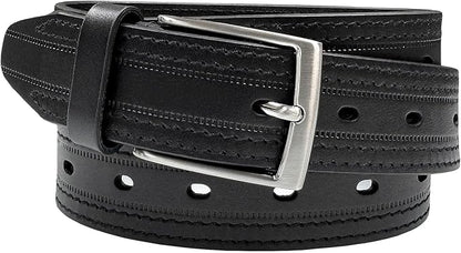 Men's Oil-Tanned Genuine Leather Dress Classic Belt 1-1/8"(30mm) or 1-3/8"(35mm) Wide One Piece Dress Belt