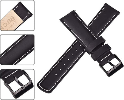 Ritche Christmas Gift Quick Release Leather Watch Bands Genuine Watch Straps for Men Women Top Grain Leather Watch Strap, White Elephant Gifts, Stocking Stuffers for Men, Father's Day gifts