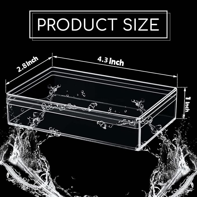 Clear Acrylic Box with Lids, 4 Pack 4.3x2.7x1 Inch Plastic Square Cube Candy Boxes Acrylic Storage Box for Wedding, Valentine's Day Party, Treats, Coin, Jewelry Accessories