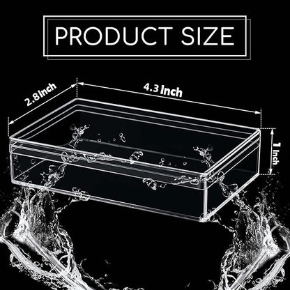Clear Acrylic Box with Lids, 4 Pack 4.3x2.7x1 Inch Plastic Square Cube Candy Boxes Acrylic Storage Box for Wedding, Valentine's Day Party, Treats, Coin, Jewelry Accessories