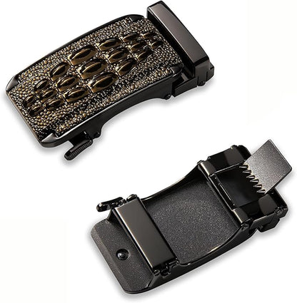 Dubulle Designer Mens Belts, Sliding Automatic Buckle Ratchet Dress Belt TOP Genuine Leather Strap Gifts