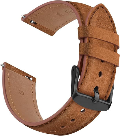 Vancle Quick Release Genuine Leather Watch Band 20mm 22mm Watch Strap, Top Grain Leather Watch bands for Men Women
