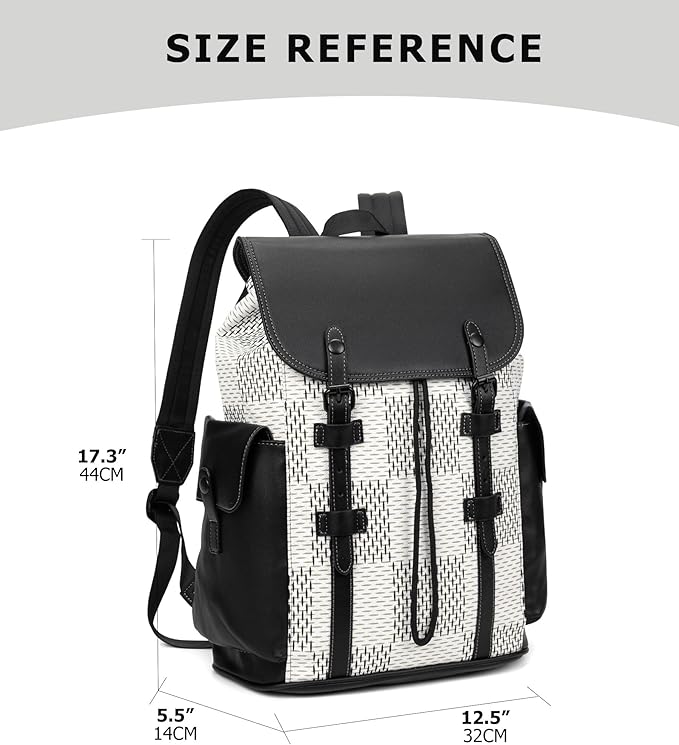 KingTo Laptop Backpack for Men Luxury Anti-Theft Travel Backpack Casual Business Waterproofing Computer Bag (B-White)