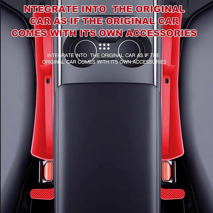 2PCS Car Seat Gap Filler Organizer,Multifunctional Car Gap Fillers with USB and Phone Holder, Universal Car Seat Storage Organizer Between Seats for Phone, Keys, Eyeglasses(Red)