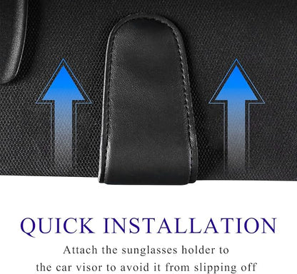 KVAEY Bling Sunglass Holder for Car Visor, Magnetic Leather Visor Clip Glasses Holder with Sparkling Rhinestones, Crystal Visor Ticket Card Clip for Women Girls, Car Accessories (Black & Colorful)