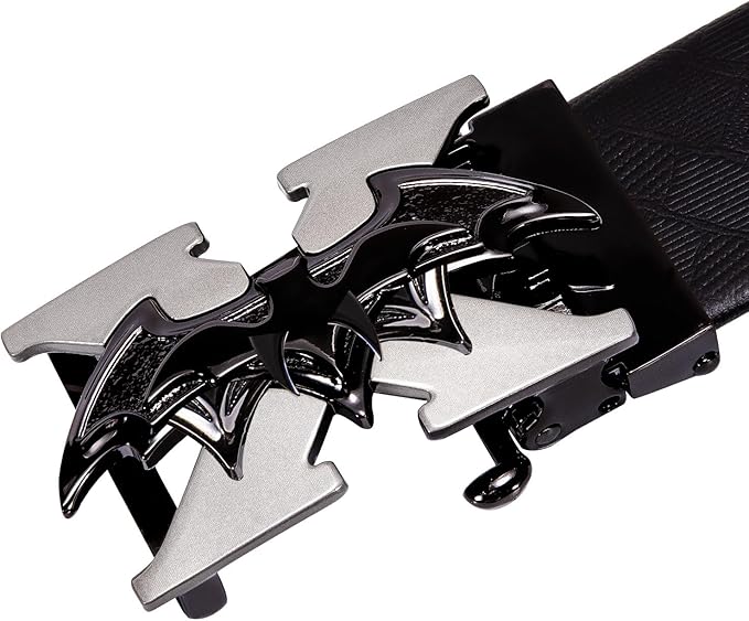 Dubulle Designer Mens Belts, Sliding Automatic Buckle Ratchet Dress Belt TOP Genuine Leather Strap Gifts
