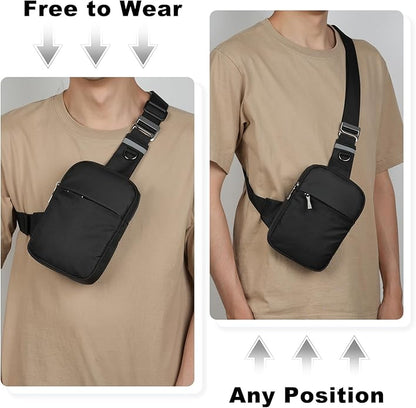 BROADREAM Mini Sling Bag for Men Women Small Crossbody Backpack Shoulder Bags with RFID & Waterproof for Hiking Trave Running