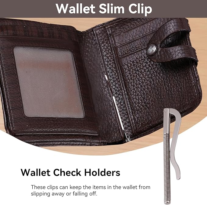 10Pcs Spring Metal Money Clip Insert Bar Replacement Money Clip Card Holder Spring Clip Durable DIY Tool for Bifold Leather Wallet Purse Metal Wallets