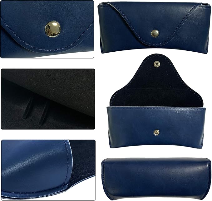 LogHog Portable Leather Glasses Case,Flexible Sunglasses Pouch Slim Case for Women Men Horizontal Eyeglass Case