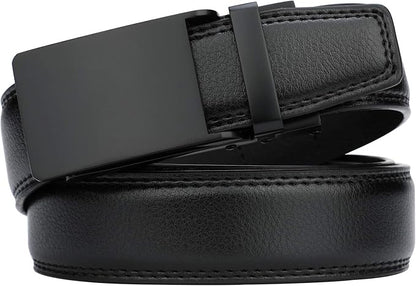 HIMI Men's Comfort Genuine Leather Ratchet Dress Belt with Automatic Click Buckle