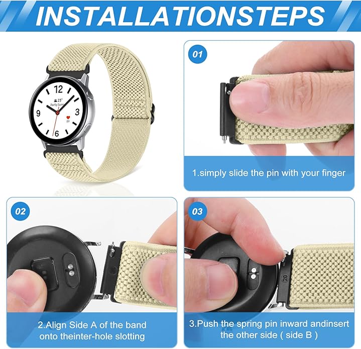Compatible with 16mm 18mm 19mm 20mm 22mm 24mm Watch Bands Quick Release Replacement Wristband,Adjustable Stretchy Nylon Solo Loop Straps Fabric Braided Sport Elastic Bands for Men Women