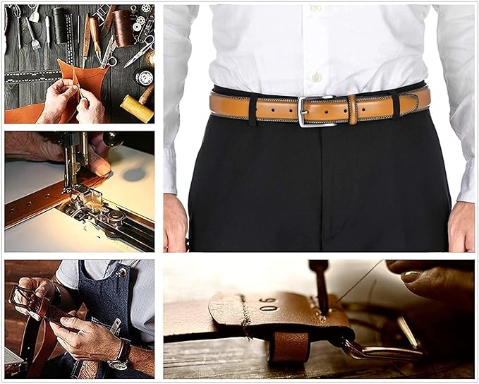 KM Legend Mens Genuine Leather Dress - Classic & Fashion For Work Business And Casual Belt