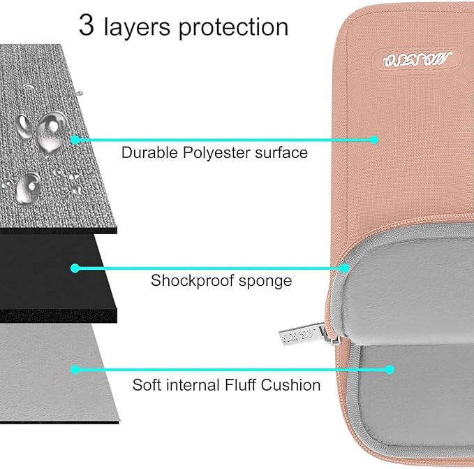 MOSISO Laptop Case 15 inch, 15 inch Laptop Sleeve Compatible with MacBook Air M5 A3448 M4 A3241 M3 A3114 M2 A2941 2026-2023, Dell XPS, Polyester Vertical Computer Sleeve Bag with Pocket, Salmon Pink