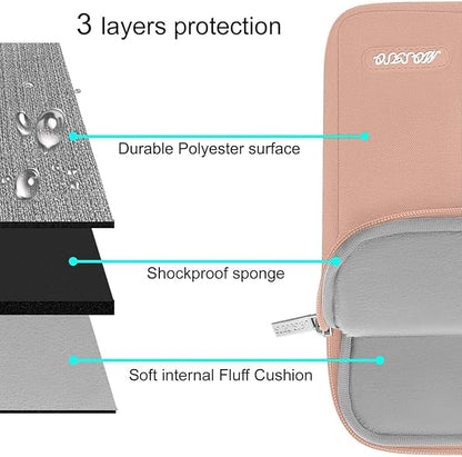 MOSISO Laptop Case 15 inch, 15 inch Laptop Sleeve Compatible with MacBook Air M5 A3448 M4 A3241 M3 A3114 M2 A2941 2026-2023, Dell XPS, Polyester Vertical Computer Sleeve Bag with Pocket, Salmon Pink