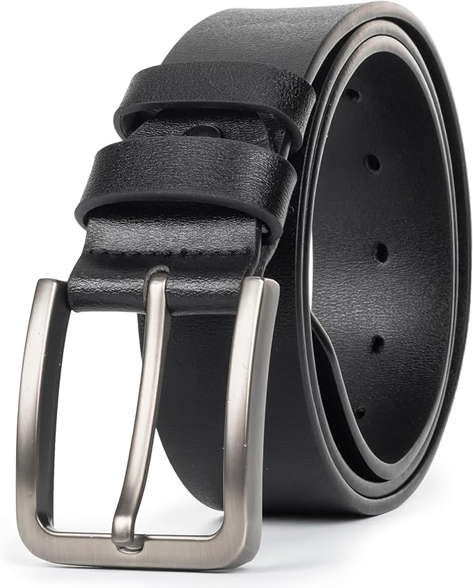 INOGIH Men's Dress Belt - Genuine Leather - Pin-Buckle - Classic Waist Belt for Daily Life