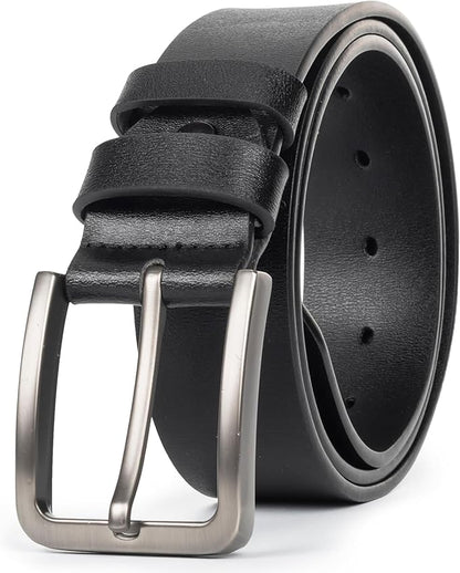 INOGIH Men's Dress Belt - Genuine Leather - Pin-Buckle - Classic Waist Belt for Daily Life