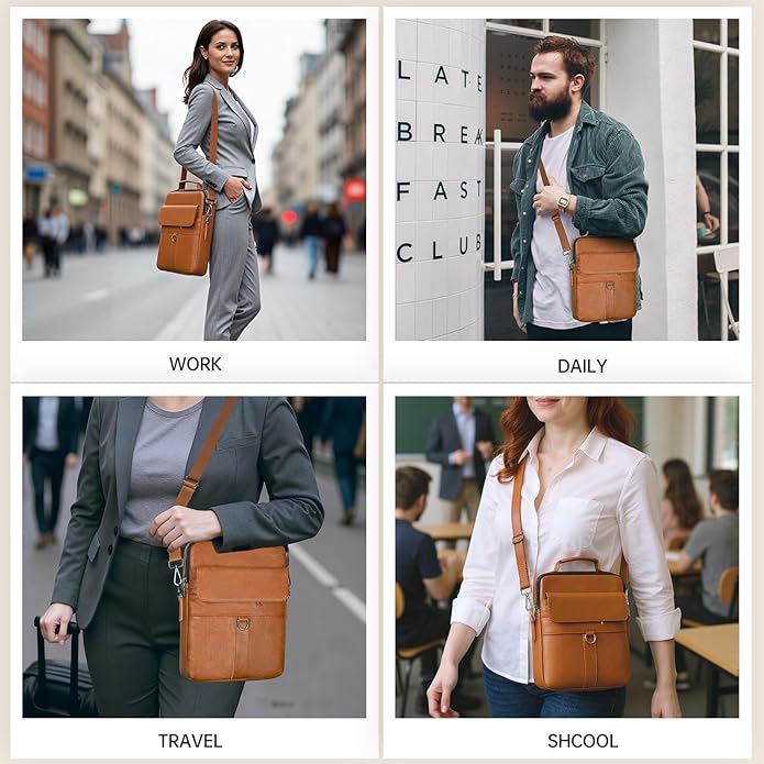 13 Inch Laptop Shoulder Bag Leather Carrying Case for Macbook Air 13" M5 M4 M3 M2 A3420 A3113 A2681/ MacBook Neo 13 A18 Pro