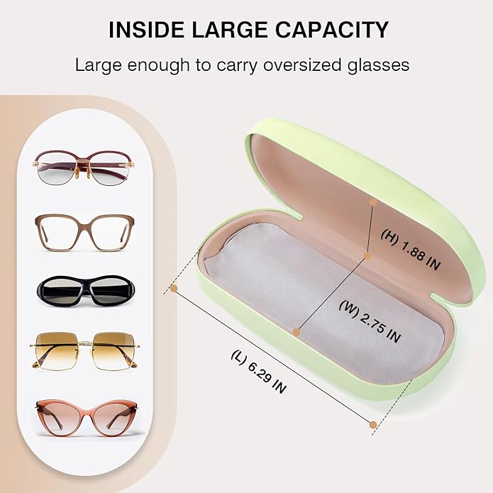 Marvolia Glasses Case Hard Shell - PU Leather Eyeglass Cases Eyeglasses Case for Sunglasses Eye Glasses Cases