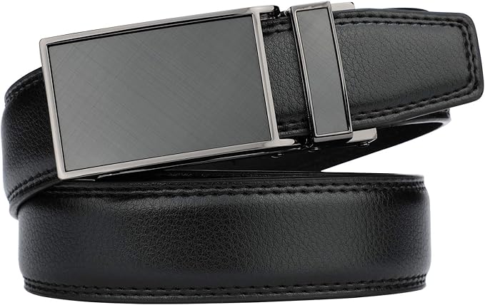 HIMI Men's Comfort Genuine Leather Ratchet Dress Belt with Automatic Click Buckle