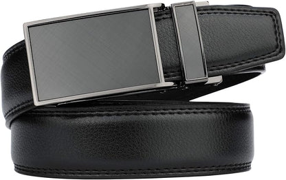HIMI Men's Comfort Genuine Leather Ratchet Dress Belt with Automatic Click Buckle