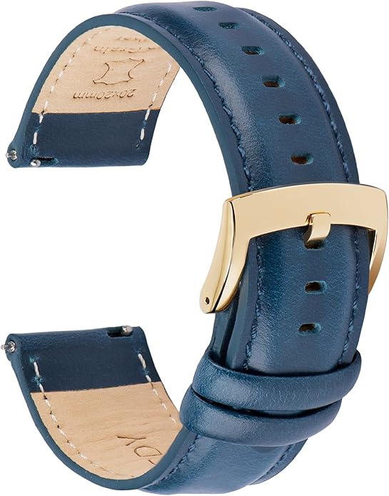 OTTOODY Leather Watch Bands Quick Release, Elegant Top Grain Leather Watch Straps for Men & Women, Choice of Color & Width - 18mm, 19mm, 20mm, 21mm or 22mm Wristbands Bracelet for Watch & Smartwatch