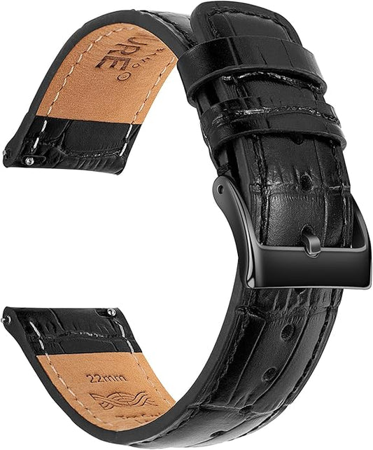 SEURE Quick Release Watch Band,Top Genuine Leather Watch Straps 19mm 20mm 21mm 22mm 24mm for Men and Women