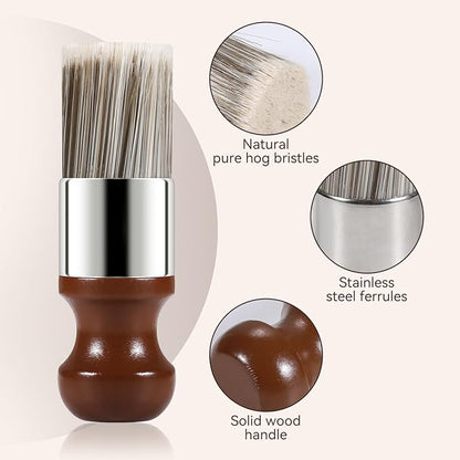 LUXGROVE® Leather & Furniture Polishperfect Brush, Salve Brush for Furniture, Leather & Wood Care Cleaning Brush with Comfortable Handle & Soft Bristles Wax Brushing Tool for Home Car Interiors