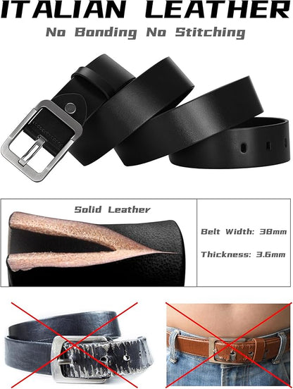 Thicken Full Grain Leather Mens Belt Heavy Duty Mens Work Belt Mens Belt High Hardness Buckle Packed In Gift Box