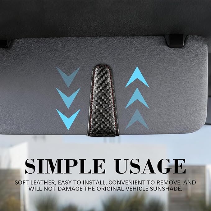 Magnetic Sunglasses Holder for Car Sun Visor, Leather Eyeglasses Clip, Secure Glasses Hanger with Ticket Card Slot