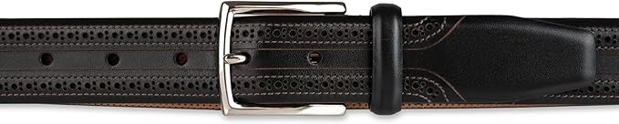 Cole Haan Men's Black Leather Dress Belt - Classic Style With Polished Buckle for Work Or Formal Wear