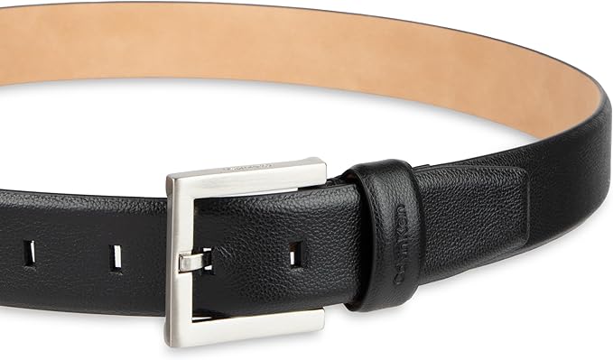 Calvin Klein Men's Leather Dress Belt - Sleek Modern Style for Business & Everyday Wear