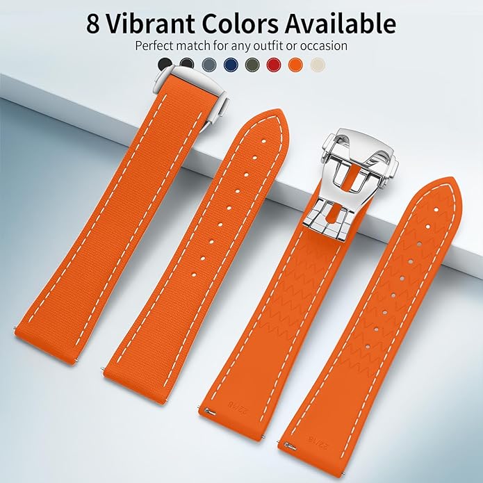 ULLCHRO Watch Strap Watch Band 20mm 22mm Man Waterproof Quick Release Bands Sport Replacement Strap Soft FKM Rubber Watchband