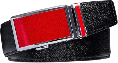 Dubulle Designer Mens Belts, Sliding Automatic Buckle Ratchet Dress Belt TOP Genuine Leather Strap Gifts