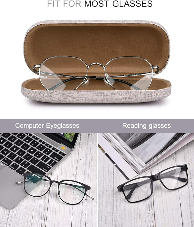 RayLove 3-Pack Hard Shell Eyeglasses Case Large Reading Glasses Hard Case