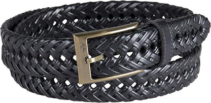 DOCKERS Men's Braided Leather Belt, Fully Adjustable Casual Strap for Everyday Wear