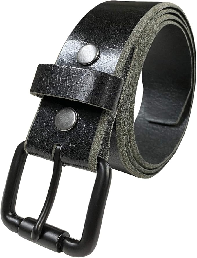 BS304 Genuine Full Grain Vintage Leather Belt Strap or Belt with Buckle_1-1/2"(38mm) wide