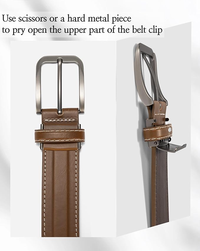 maikun Mens Belts Leather, Designer Casual Dress Belt Men with Adjustable Buckle for Jeans Office Gift for Men