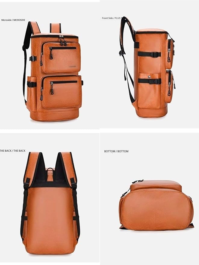 Travel Backpack For Business,Portable Travel Backpack,Lightweight Large Compartment Backpack, School Weekend Day Bag (Brown,Large)