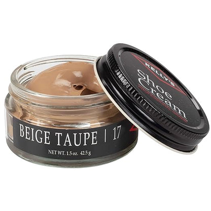 Kelly's Beige Taupe Shoe Polish 1.5 oz - Professional Leather Shoe Cream