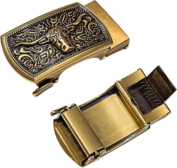 Dubulle Designer Mens Belts, Sliding Automatic Buckle Ratchet Dress Belt TOP Genuine Leather Strap Gifts